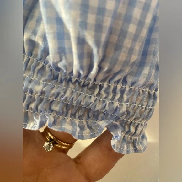 Hill House The Louisa Nap Dress Size S in Hydrangea Gingham Blue and white color